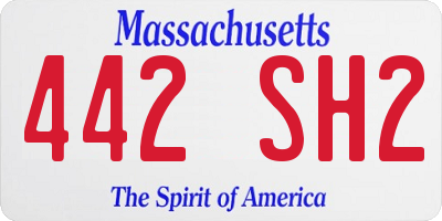 MA license plate 442SH2