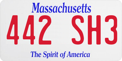 MA license plate 442SH3