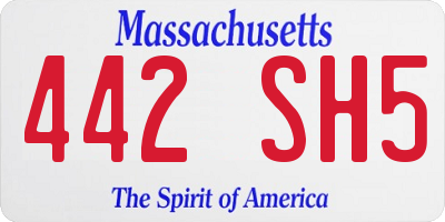 MA license plate 442SH5