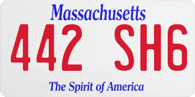 MA license plate 442SH6
