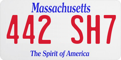 MA license plate 442SH7