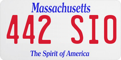 MA license plate 442SI0