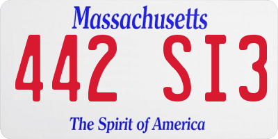 MA license plate 442SI3