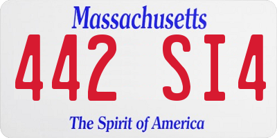 MA license plate 442SI4