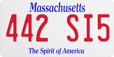 MA license plate 442SI5