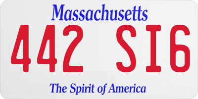 MA license plate 442SI6