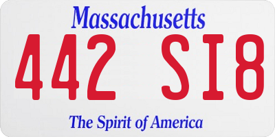 MA license plate 442SI8