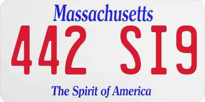 MA license plate 442SI9