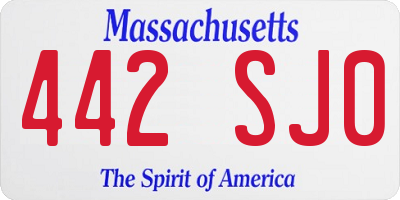 MA license plate 442SJ0