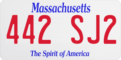 MA license plate 442SJ2
