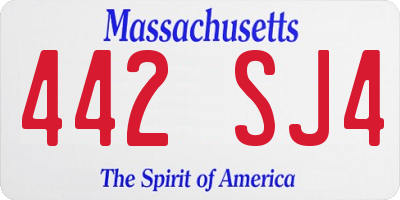 MA license plate 442SJ4