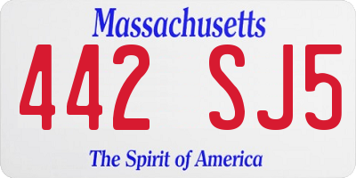 MA license plate 442SJ5