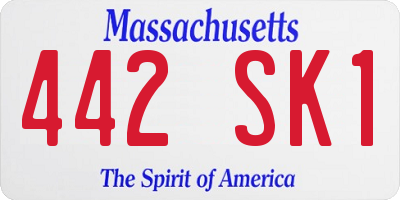 MA license plate 442SK1