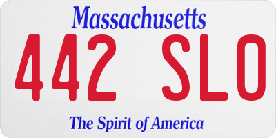 MA license plate 442SL0