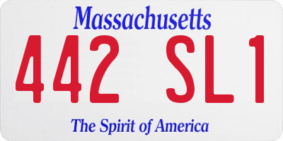 MA license plate 442SL1