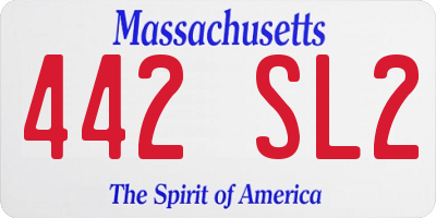 MA license plate 442SL2