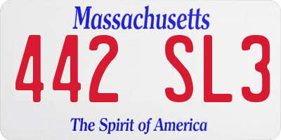 MA license plate 442SL3