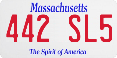 MA license plate 442SL5
