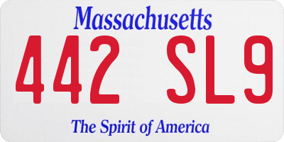 MA license plate 442SL9