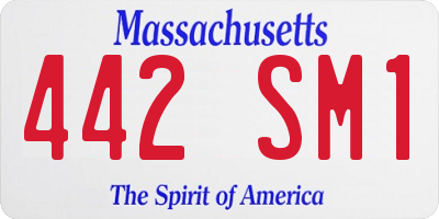 MA license plate 442SM1