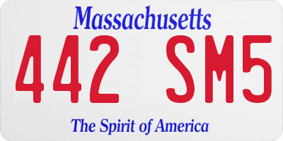MA license plate 442SM5