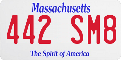 MA license plate 442SM8