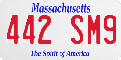 MA license plate 442SM9