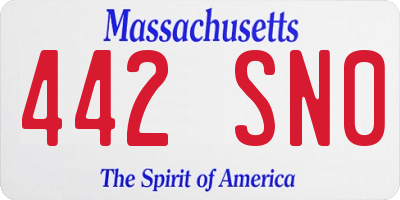 MA license plate 442SN0