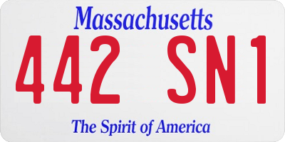 MA license plate 442SN1