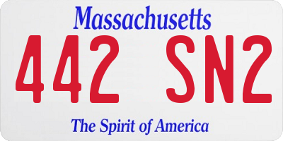 MA license plate 442SN2