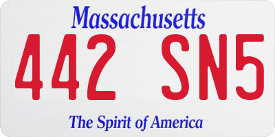 MA license plate 442SN5
