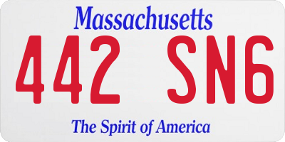 MA license plate 442SN6