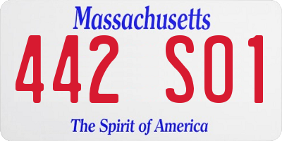 MA license plate 442SO1