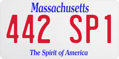 MA license plate 442SP1