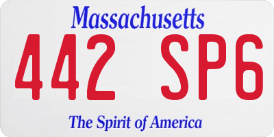 MA license plate 442SP6