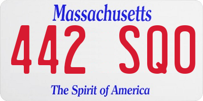 MA license plate 442SQ0