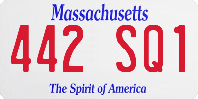 MA license plate 442SQ1
