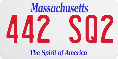 MA license plate 442SQ2