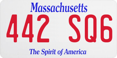 MA license plate 442SQ6