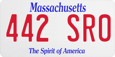 MA license plate 442SR0