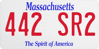 MA license plate 442SR2