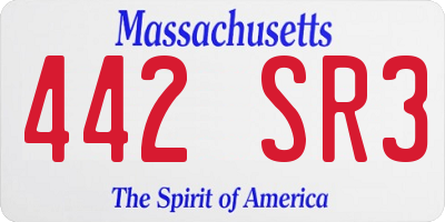 MA license plate 442SR3