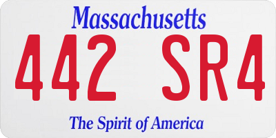 MA license plate 442SR4