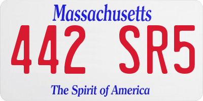 MA license plate 442SR5