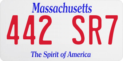 MA license plate 442SR7