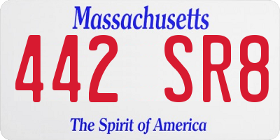MA license plate 442SR8