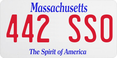 MA license plate 442SS0