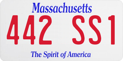 MA license plate 442SS1