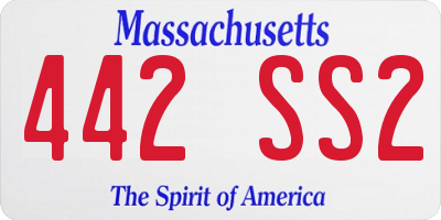 MA license plate 442SS2