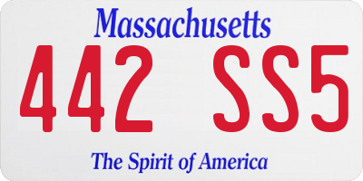 MA license plate 442SS5